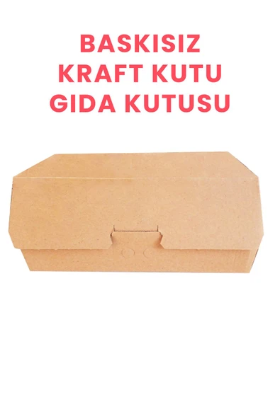 Balkan Baskısız Burger Kutusu 13*21*9 Cm (100 ADET) Kargo Taşıma Paket Kutusu - 1