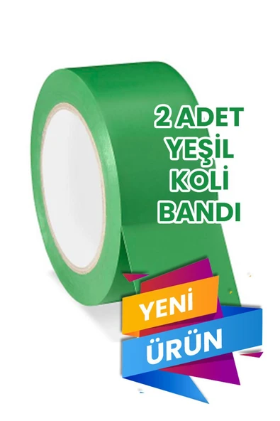Balkan Hotmelt Kalite - 2 Adet - Güçlü Yeşil Renkli Koli Bandı 45mm X 100mt