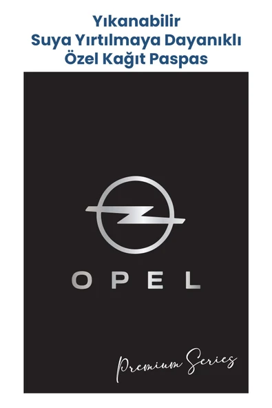 BALKAN AMBALAJ Suya Dayanıklı Yıkanabilir Opel Oto Paspas Kağıdı Siyah Gümüş Baskı 50 Adet - 35x50cm - Kalın