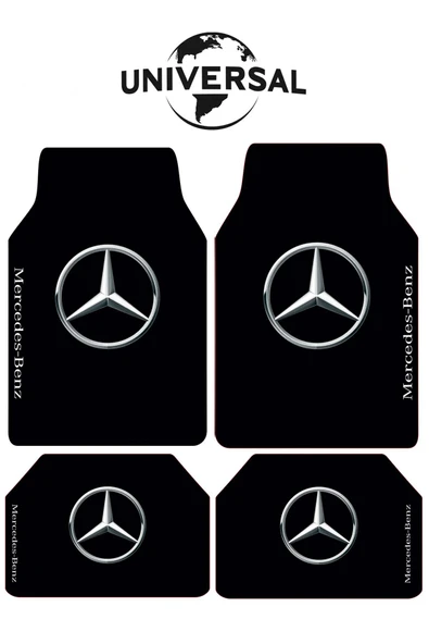 Universal Yıkanabilir Üst Sınıf Kumaş ve Taban Kalın Pvc Mercedes Oto Paspas Seti 3,4kg Kalınlık 0,5cm