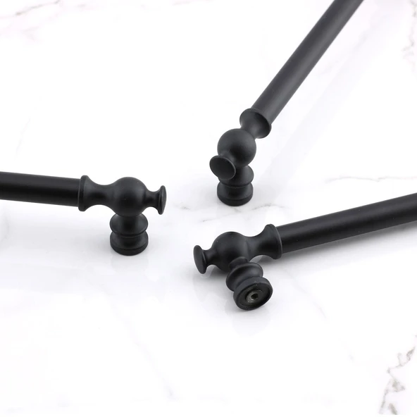 Mobilya Çekmece Metal Kulp Mutfak Dolap Dolabı Kapak Kulpları Kulbu Kulpu 192 mm 192 Cm Siyah - Resim 4