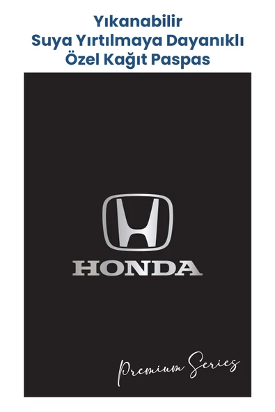 BALKAN AMBALAJ Suya Dayanıklı Yıkanabilir Honda Oto Paspas Kağıdı Siyah Gümüş Baskı 50 Adet - 35x50cm - Kalın