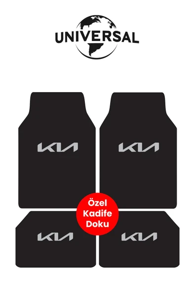 Universal Yıkanabilir Üst Sınıf Kumaş Ve Taban Kalın Pvc Yeni Kia Oto Paspas Seti 3,4kg Kalınlık 0,5cm