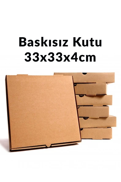 Balkan Baskısız Pizza kutusu 33cm 50 Adet - 33x33x4cm (dayanıklı)