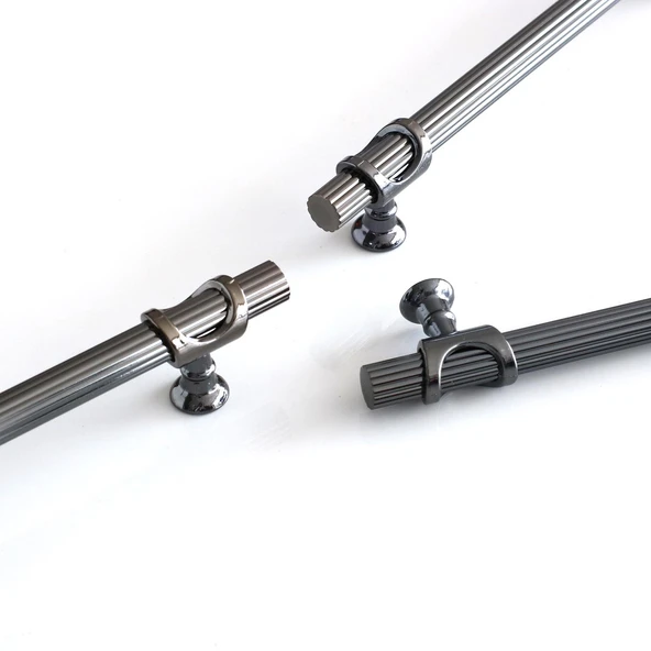 Mobilya Dolap Kapak Mutfak Çekmece Dolabı Kulpları Kulbu Kulpu Füme Metal Kulp 160 mm-16 cm - Resim 4