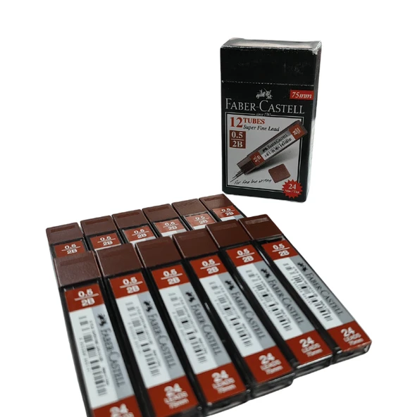 Faber-Castell Min Süper Fine Lead 0.5 MM 2B 75 MM 12'Li Paket