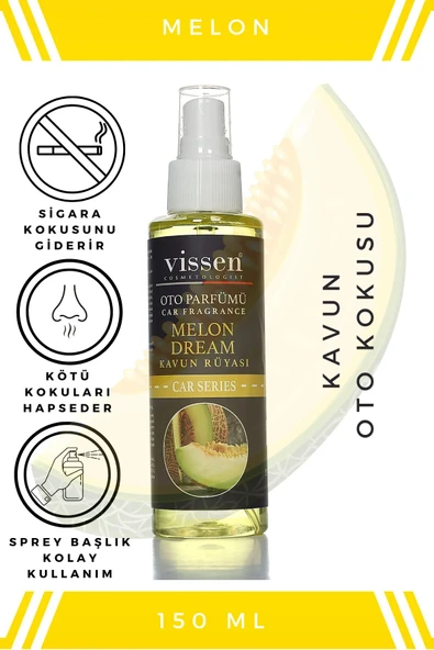 vissen Sprey Oto Koku (Kavun Rüyası) 150 ml 1 Adet Sprey Araç Kokusu Parfüm