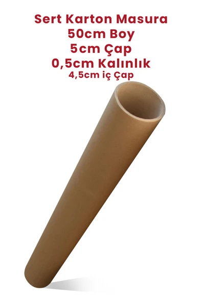 Balkan 1 Adet Silindir Kutu Karton Rulo Gönderi Poster Afiş Harita Tüpü Masura 5 Cm X 50 Cm