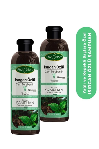 Tuzsuz Yağlı Ve Kepekli Saçlara Özel Isırgan Özlü Bitkisel Şampuan 400 Ml, 2 Adet