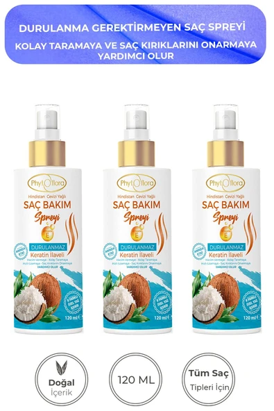 3 Adet Yıpranmış Kuru Saçlar Için Kolay Tarama Spreyi & Kırık Uç Onarıcı Saç Bakım Spreyi 120 ml