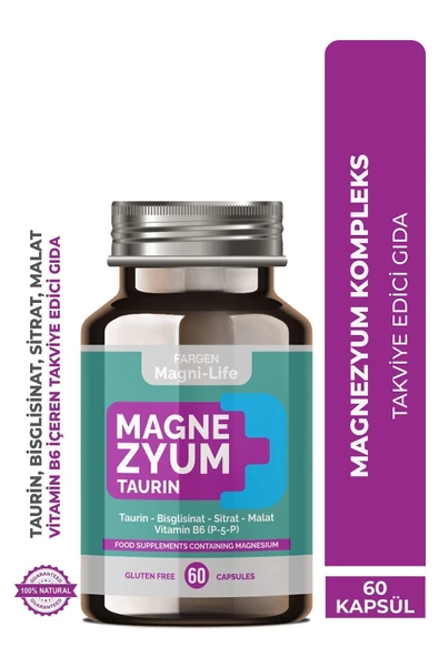 Magnezyum ,taurın Ve Vitamin B6 Içeren Gıda Takviyesi 60 Kapsül