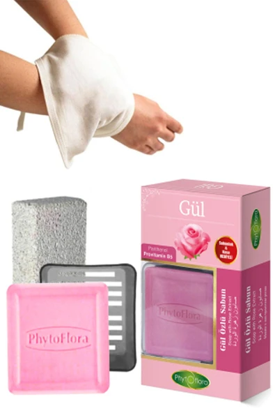 Gül Özlü Sabunu Ve Banyo Kesesi, Katı Sabunluk