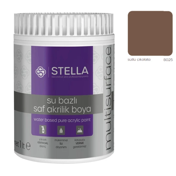 Stella Su Bazlı Saf Akrilik Boya Sütlü Çikolata Ral-8025