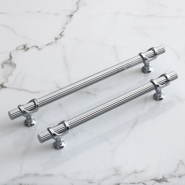 Mobilya Çekmece Mutfak Dolap Dolabı Kapak Kulpları Kulbu Kulpu Krom Metal Kulp 192 mm-19.2 cm - Resim 2