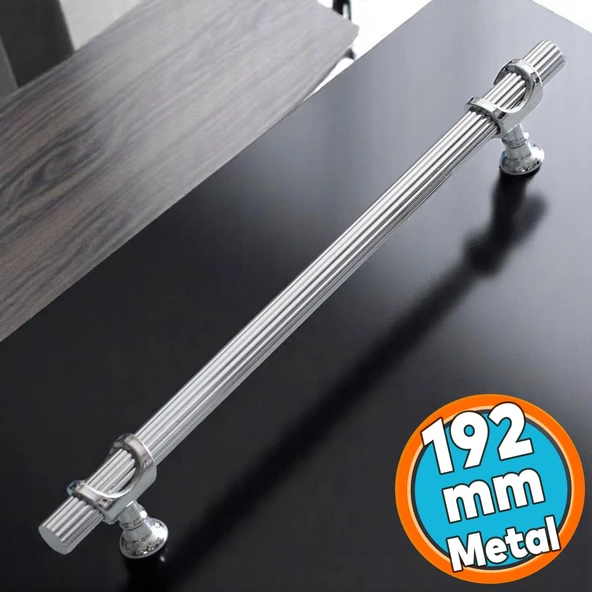 Mobilya Çekmece Mutfak Dolap Dolabı Kapak Kulpları Kulbu Kulpu Krom Metal Kulp 192 mm-19.2 cm ürün görseli