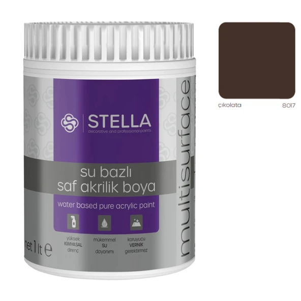 Stella Su Bazlı Saf Akrilik Boya Çikolata Ral-8017 - 1