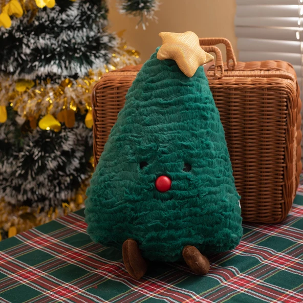 Noel Peluş Oyuncak Bebek - Yılbaşı Ağacı Koyu Yeşil 20cm