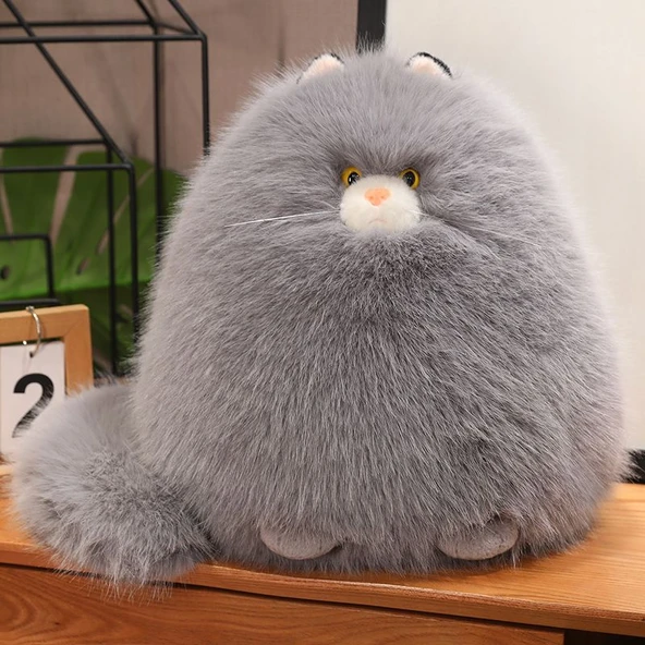 Peluş Kedi Oyuncak - Gri - 40cm