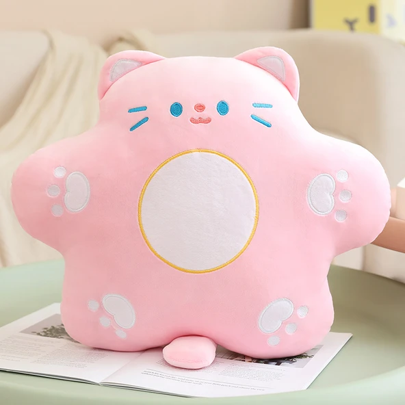 Çiçek Kedi Peluş Oyuncak - Mor - 40cm - 4