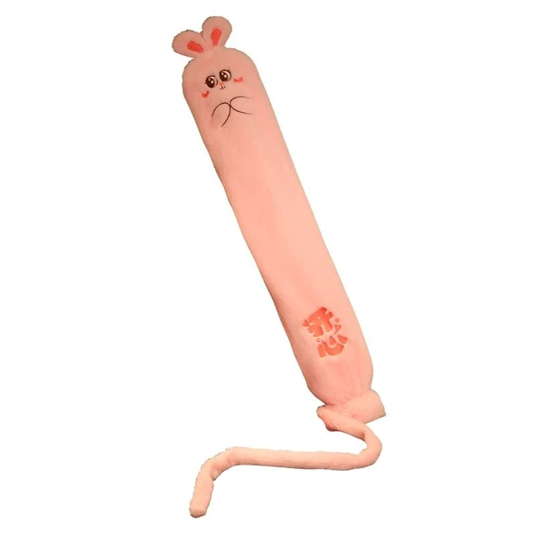 Çizgi Film Uzun Sıcak Su Torbası Peluş Oyuncak - Kırmızı Ejderha 53cm