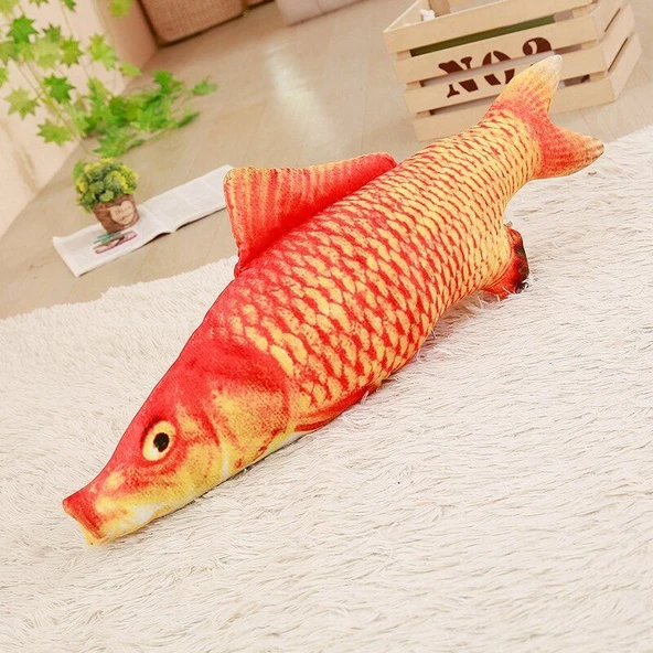 Balık Peluş Yastık Oyuncak - Kırmızı Balık 80cm - 12