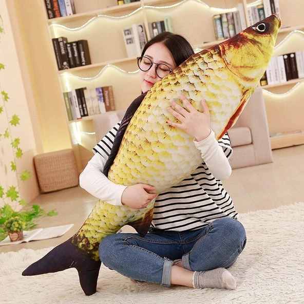Balık Peluş Yastık Oyuncak - Kırmızı Balık 80cm - 6