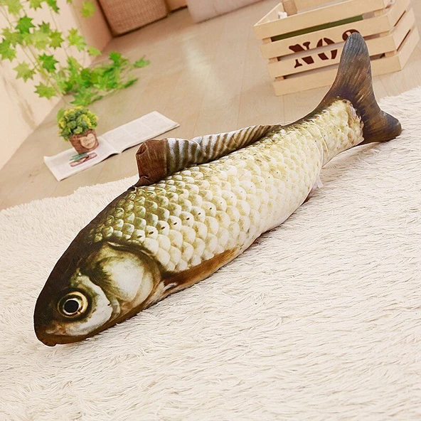 Balık Peluş Yastık Oyuncak - Kırmızı Balık 80cm - 10