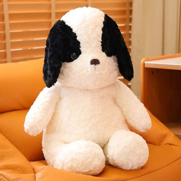 Kıvırcık Tüylü Köpek Peluş Oyuncak - Siyah 70cm
