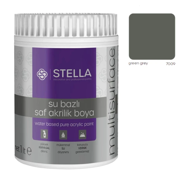 Stella Su Bazlı Saf Akrilik Boya Green Grey Ral-7009 - 1