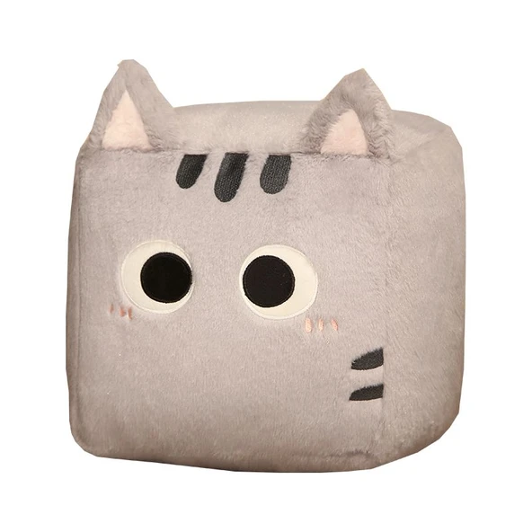 Tofu Kedi Peluş Yastık - Bej Kahverengi Kedi - 30cm - 12