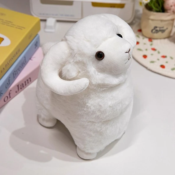 Sevimli Koyun Peluş Oyuncak - Beyaz - 45cm - 1