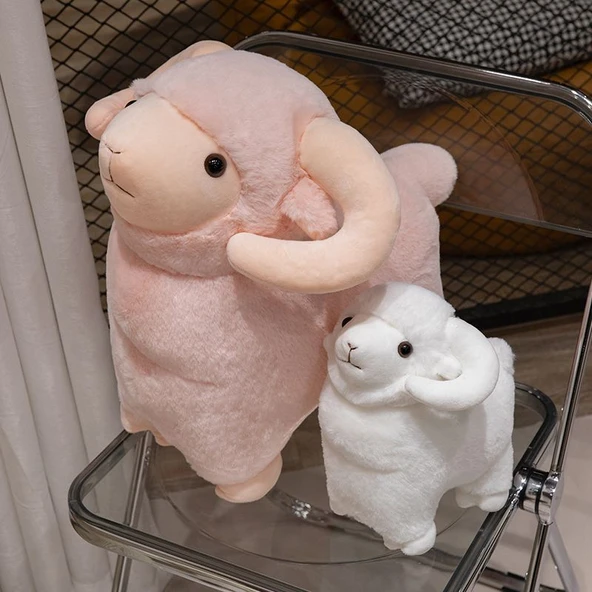Sevimli Koyun Peluş Oyuncak - Beyaz - 45cm - 7