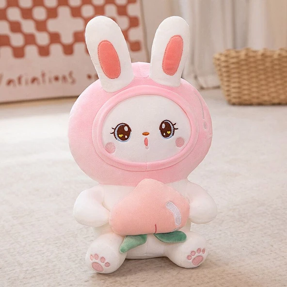 Şeftalili Tavşan Peluş Oyuncak - Pembe, 80cm