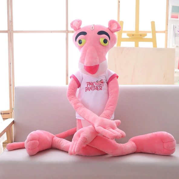 Beyaz Kapşonlu Pembe Panter Peluş Oyuncak - 130cm