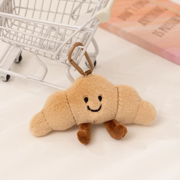 Kruvasan Peluş Oyuncak Kolye - 13cm