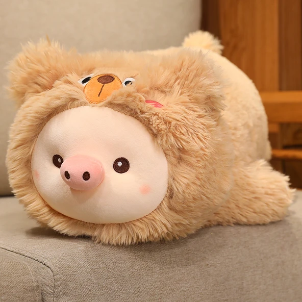 Xiao Zhu Domuz Peluş Yastık - Kahverengi 76cm