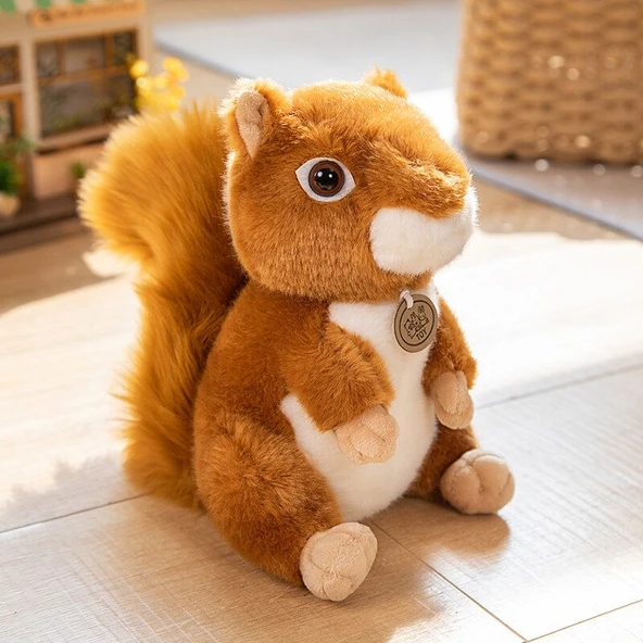 Ayakta Duran Simülasyon Peluş Sincap - Etiketli - 17cm