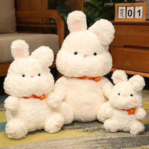 Çiçekli Peluş Tavşan - Pembe Çiçek, 28cm - 11
