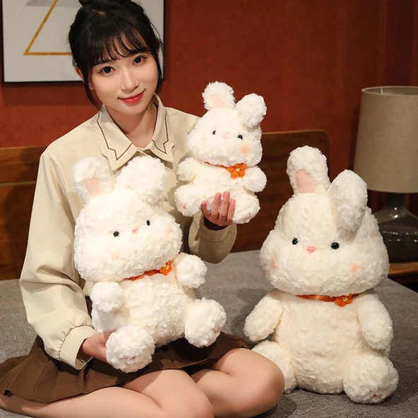 Çiçekli Peluş Tavşan - Pembe Çiçek, 28cm - 8