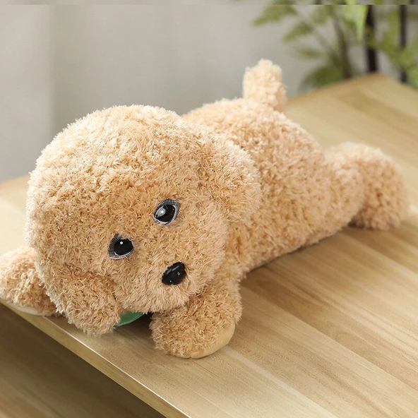 Atkılı Peluş Oyuncak Ayı Köpek - Haki - 25cm