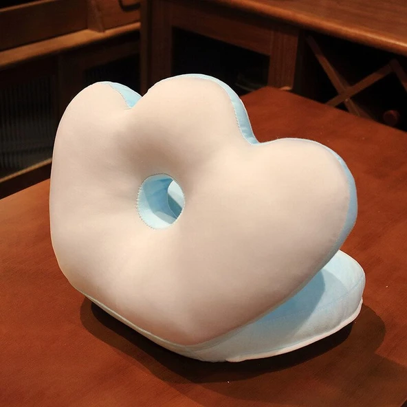 Çiçek Yaprağı Şeklinde Peluş Yastık - Sarı - 35x30x25cm - 12