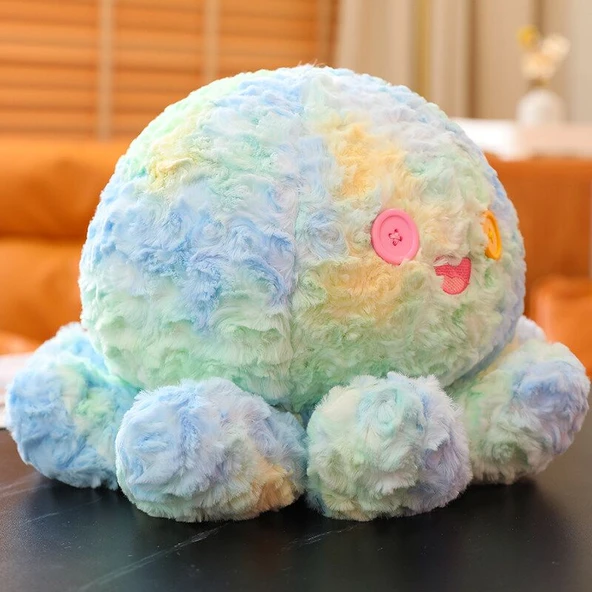 Komik Ahtapot Peluş Oyuncak - Tie-dye Mavi - 47cm