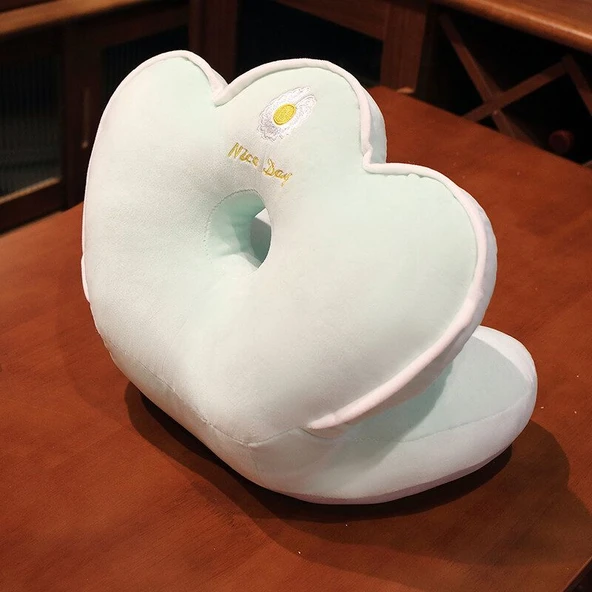 Çiçek Yaprağı Şeklinde Peluş Yastık - Sarı - 35x30x25cm - 7