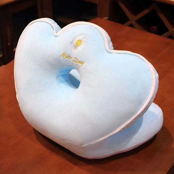 Çiçek Yaprağı Şeklinde Peluş Yastık - Sarı - 35x30x25cm - 4