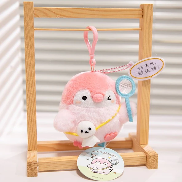 Kamp Serisi Peluş Oyuncak - Kelebek Yakalayan Penguen - 10cm