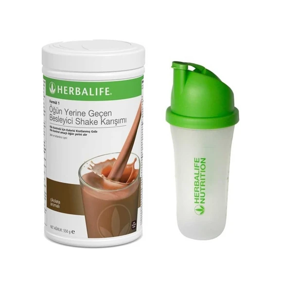 HERBALİFE ÇİKOLATALI SHAKE 550G VE SHAKER HERBALİFE