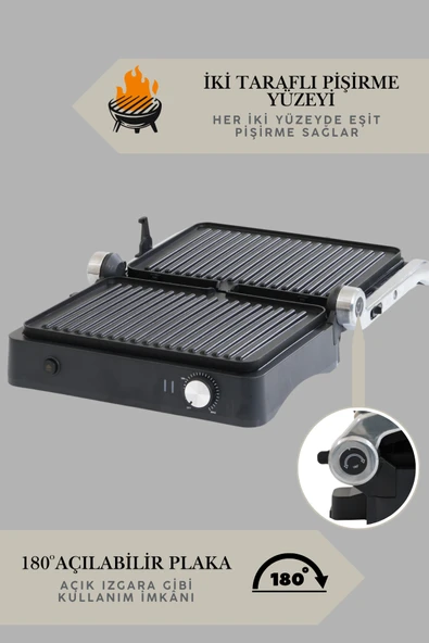 Primo Tost Makinesi | 2000W Güç | Yapışmaz Plaka | Yağ Hazneli Termostatlı Tost Makinası - 3