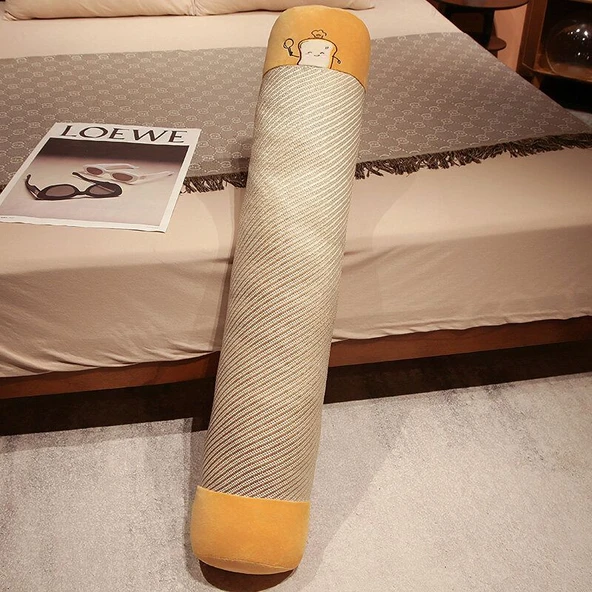 Tost Desenli Uzun Peluş Yastık - 75cm