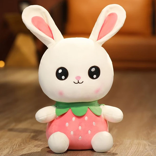 Meyveli Tavşan Peluş Oyuncak - Çilek Tavşan 30cm