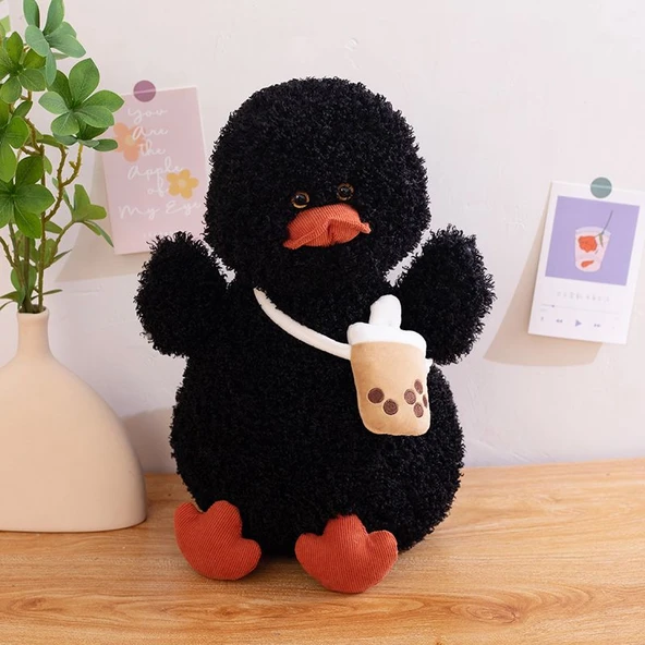 Miley Ördek Peluş Oyuncak - Siyah 25cm